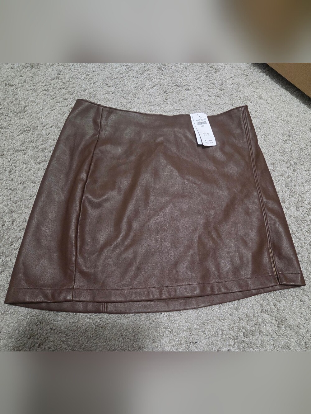 Brown Faux Leather Mini Skirt